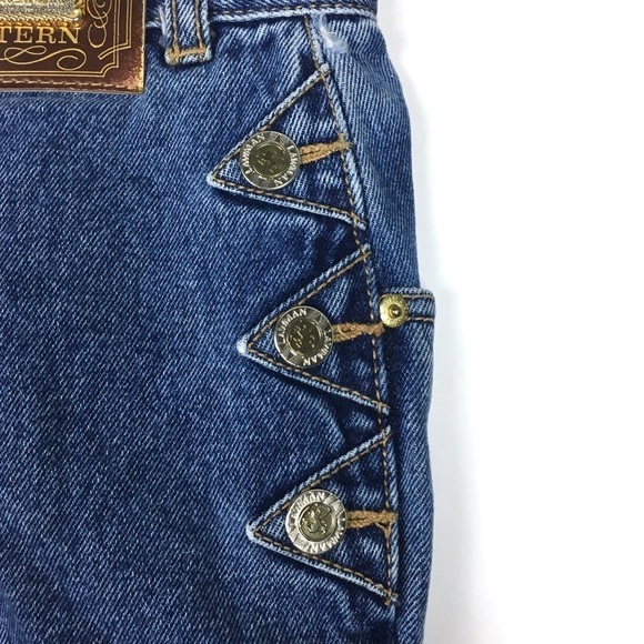 VINTAGE Jean Shorts Lawman Western High Waist Cut Offs Rodeo Cowgirl Ranch 15 - Picture 10 of 14